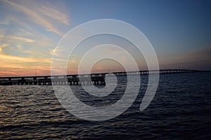 The majestic Sunset view of the Peace River and Charlotte Harbor from Punta Gorda Florida