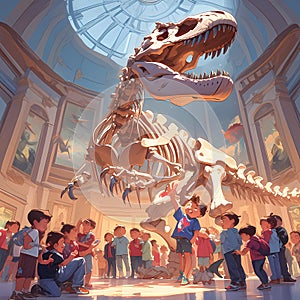 Majestic T-Rex Skeleton on Display at Museum