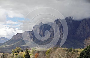 The majestic, textured face  Franschoek Mountains