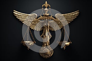 Majestic Themis statue law symbol. Generate Ai