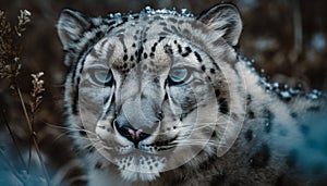 The majestic tiger close up portrait shows its dangerous beauty generated by AI