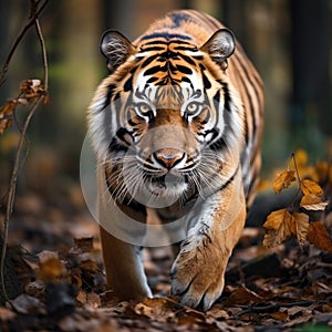 Majestic Tiger in the Wild - Creative wildlife photography capturing a calm yet fierce tiger in its natural forest habitat