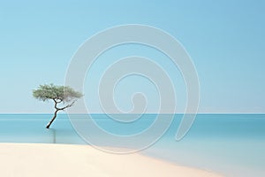 Majestic and tranquil view over calming beach scene