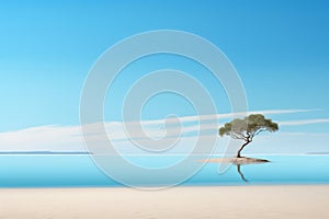 Majestic and tranquil view over calming beach scene