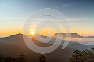 Majestic view of Doi Luang Chiang Dao in northern Thailand, the third highest mountain in Thailand