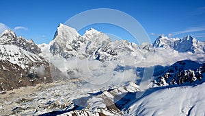 Majestic view of the Himalayan mountains from Mt. Gokyo Ri.