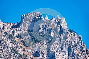 A majestic view of the rocky mountains ranges in clear sunny day