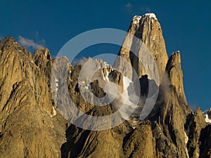 Majestic view of Trango Tower in karakorum range