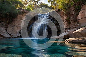 waterfall from the mountain.