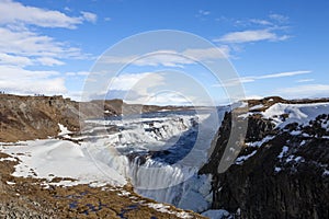 The majestic waterfall in Iceland