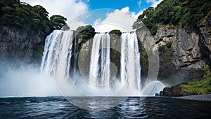 majestic waterfall a powerful waterfall casca ai generated