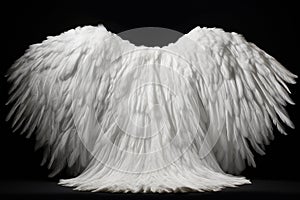 Majestic White Angel Wings Isolated on Black