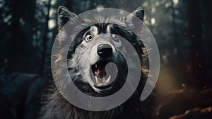 Majestic Wolf In Lensbaby Style: Inventive Character Design With Joyful And Optimistic Vibe