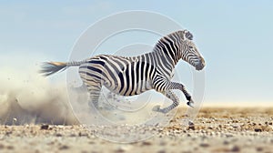 Majestic zebra gracefully traversing the scenic landscape photo