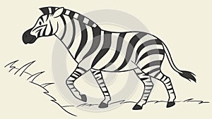 Majestic Zebra Striped Animal Nature Vector, vector design Generative AI photo