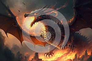 majesty and power of dragons, soaring through the skies and breathing fire and destruction upon their foes. AI