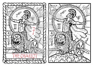 The major arcana tarot card. The chariot