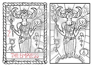 The major arcana tarot card. The empress