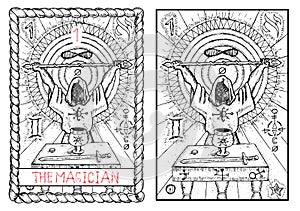 The major arcana tarot card. The magician photo