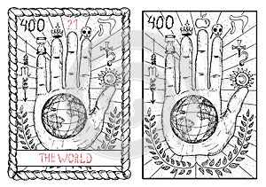 The major arcana tarot card. The world photo