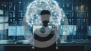 major breakthroughs in cryptography with a compelling image showcasing a cybersecurity expert analyzing the security of