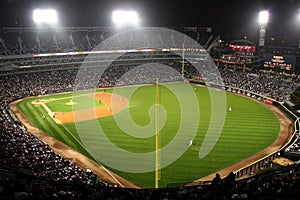 Major League Baseball Stadium at Night