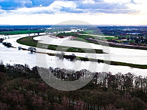 Major river overflow in the Netherlands. Limburg