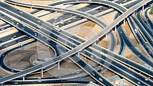 Major roads intersection, aerial view