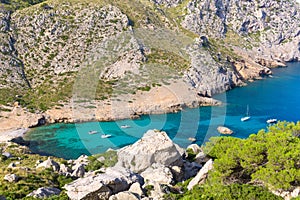 Majorca Cala Figuera beach of Formentor Mallorca