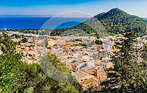 Majorca island, view of small town Capdepera with beautiful coast landscape