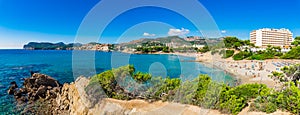 Majorca Spain, beach at coast of Paguera, Mediterranean Sea, Balearic Islands photo