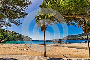 Majorca Spain, beautiful beach at bay of Camp de Mar
