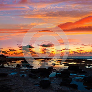 Majorca Sunset in Es Trenc beach in Campos