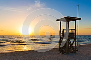 Majorca Sunset in Es Trenc beach in Campos photo