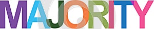 majority colorful word on white