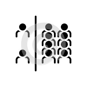 Black solid icon for Majority, many and mass