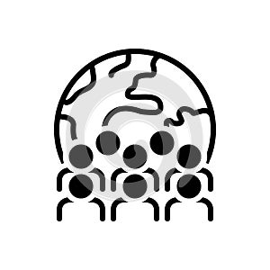 Black solid icon for Majority, many and mass