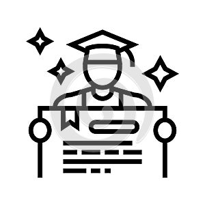 majors student line icon vector illustration