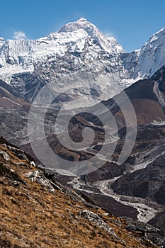 Makalu mountain peak, fifth highest peak in the world, Everest base camp trekking route, Nepal