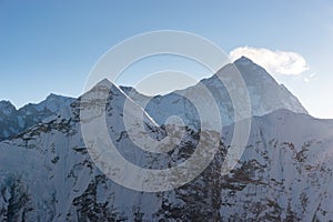 Makalu mountain peak, fifth highest peak in the world view from top of Island peak, Himalaya mountains range in Nepal