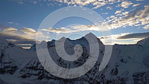 Makalu Mountain at Sunrise. View from Top of Island Peak. Himalaya, Nepal