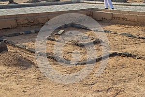 Makam Imam Nafi and Imam Malik. Ancient graves in Jannat Al Baqi Cemetery. Medina Saudi Arabia