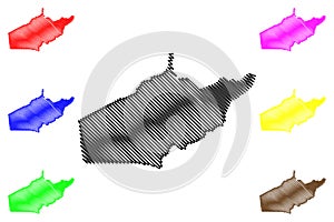 Makamba Province Republic of Burundi, Provinces of Burundi, Southern region map vector illustration, scribble sketch Makamba map