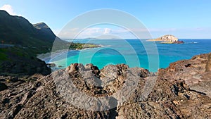 Makapu`u lookout and Rabbit island on windward Oahu Hawaii