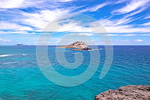 Makapuu Beach looking towards  Waimanalo Bay on the Windward coast of Oahu, Hawaii