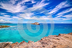 Makapuu Beach looking towards  Waimanalo Bay on the Windward coast of Oahu, Hawaii