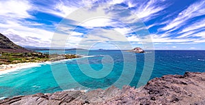 Makapuu Beach looking towards  Waimanalo Bay on the Windward coast of Oahu, Hawaii photo