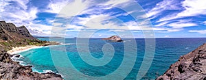 Makapuu Beach looking towards  Waimanalo Bay on the Windward coast of Oahu, Hawaii