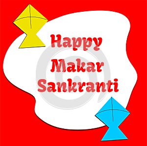 Makar Sankranti Festival Background With Two Kites Vector