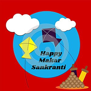 Makar Sankranti Festival Celebration Greeting With Kites